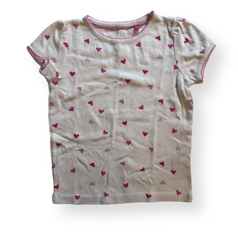 Mini Boden pink hearts pointelle top